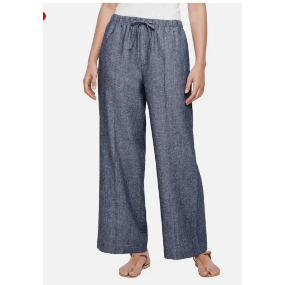 Gap Women's Linen Blend Pull-On Pant  Light Blue Size XL